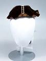 Image of Brown straw hat with brown velvet bow, 1892